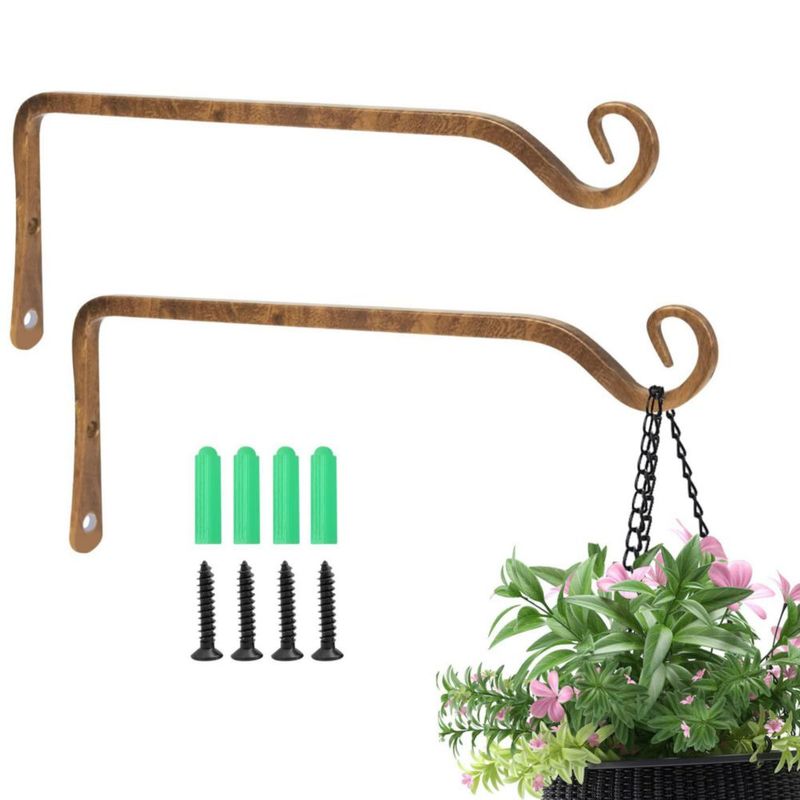 Colgadores de Pared Jardim 25 cm Metal Hierro Color Café - Pack de 2
