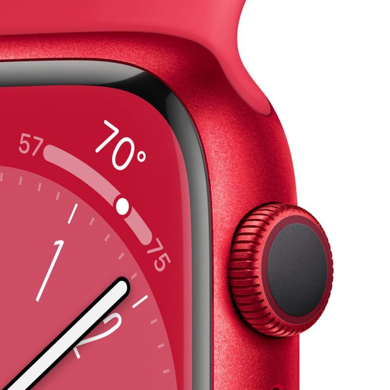 Apple Watch Series 8 reacondicionado [GPS 41 mm] caja de aluminio roja con correa deportiva roja
