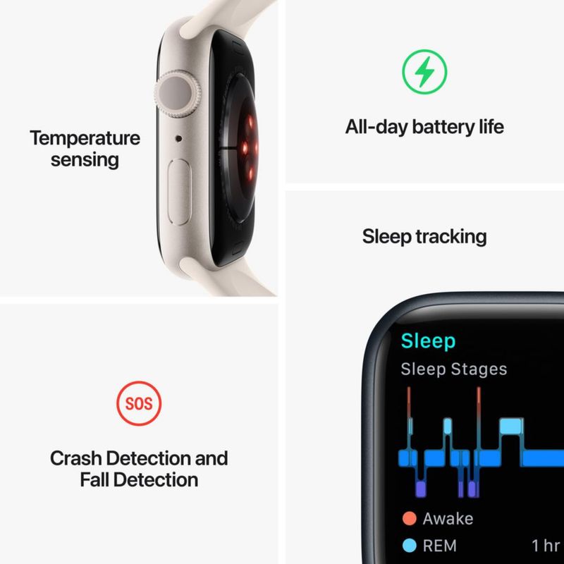Apple Watch Series 8 reacondicionado [GPS 41 mm] caja de aluminio roja con correa deportiva roja