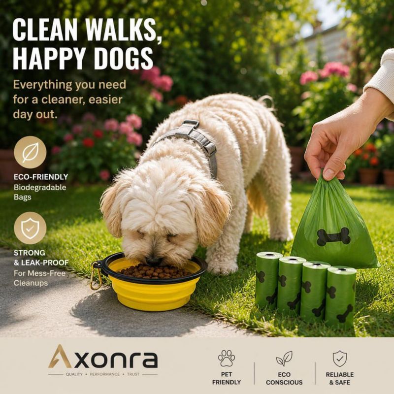 Asiento para coche para perros Axonra 40 cm con cuenco y bolsas para desechos