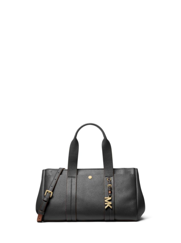 Bolso Satchel Michael Kors Romee Small Negro con Herrajes en Tono Dorado