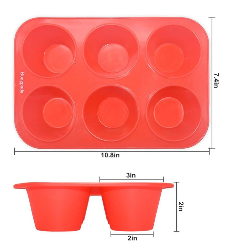 Molde de Silicona para Magdalenas Bongpuda 6 Cavidades (2 unidades)