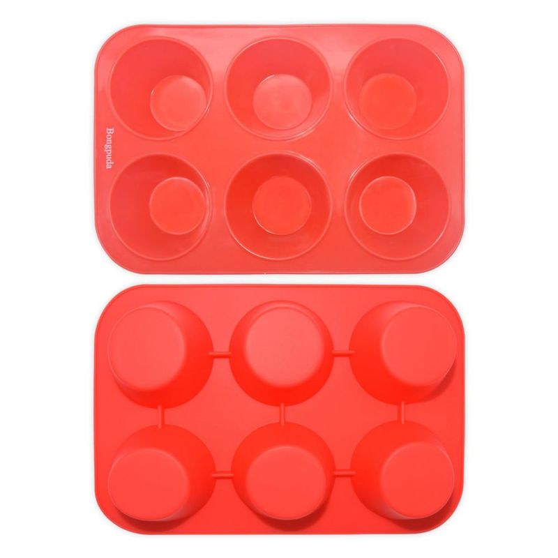 Molde de Silicona para Magdalenas Bongpuda 6 Cavidades (2 unidades)