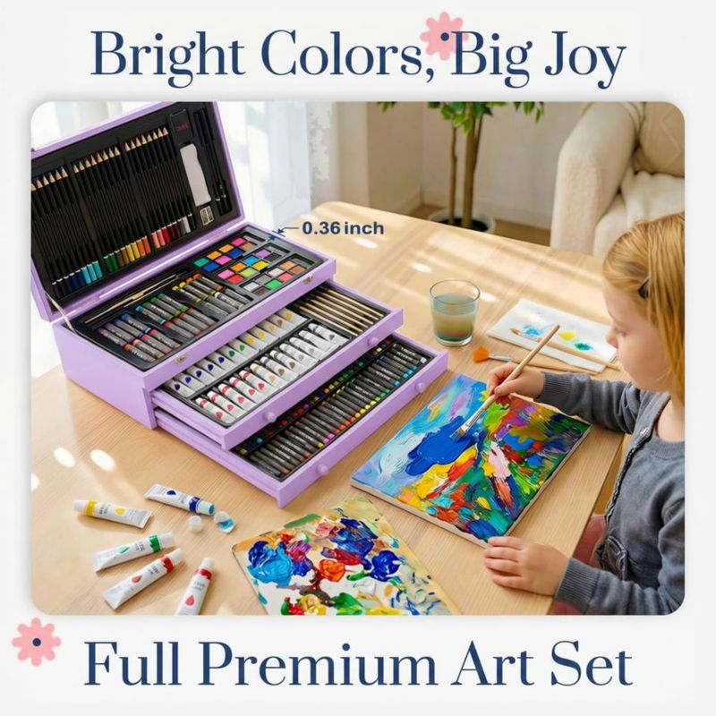 Kit de Arte TMOL Deluxe de 194 Piezas con Caja de Madera