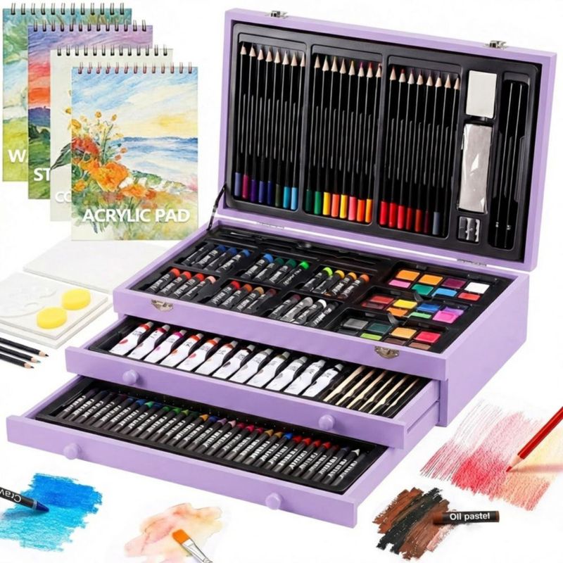Kit de Arte TMOL Deluxe de 194 Piezas con Caja de Madera