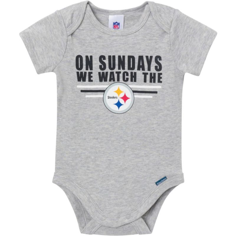 Body Gerber para Bebé Niño Steelers 6‑12 meses Pack de 3