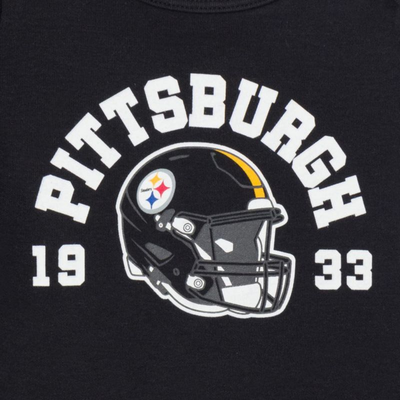 Body Gerber para Bebé Niño Steelers 6‑12 meses Pack de 3
