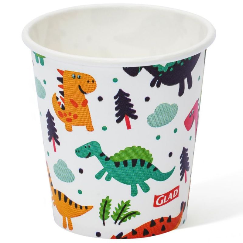 Vasos de Papel Glad 89 ml 100 unidades con Diseño de Dinosaurio