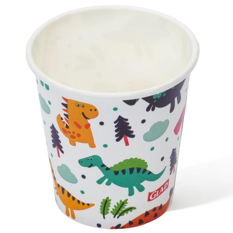 Vasos de Papel Glad 89 ml 100 unidades con Diseño de Dinosaurio