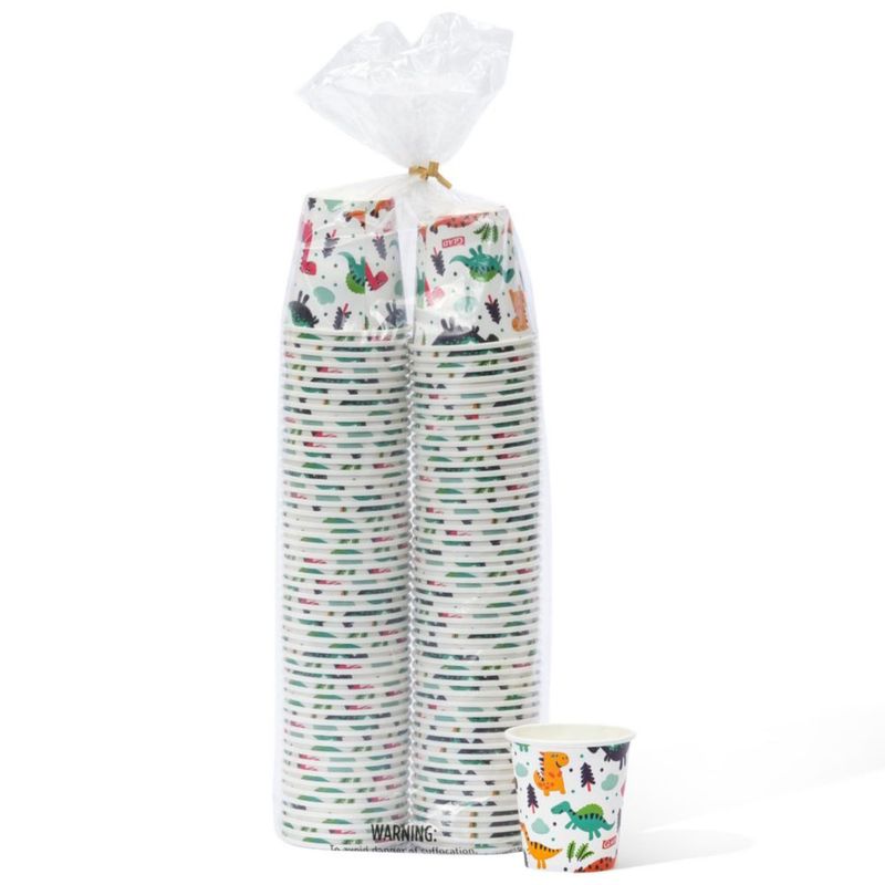 Vasos de Papel Glad 89 ml 100 unidades con Diseño de Dinosaurio
