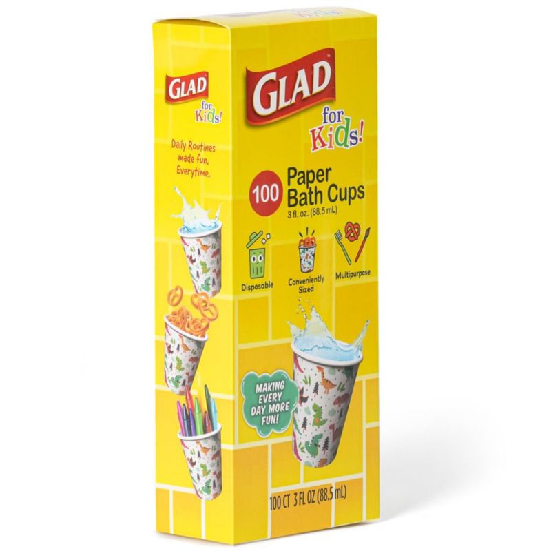 Vasos de Papel Glad 89 ml 100 unidades con Diseño de Dinosaurio