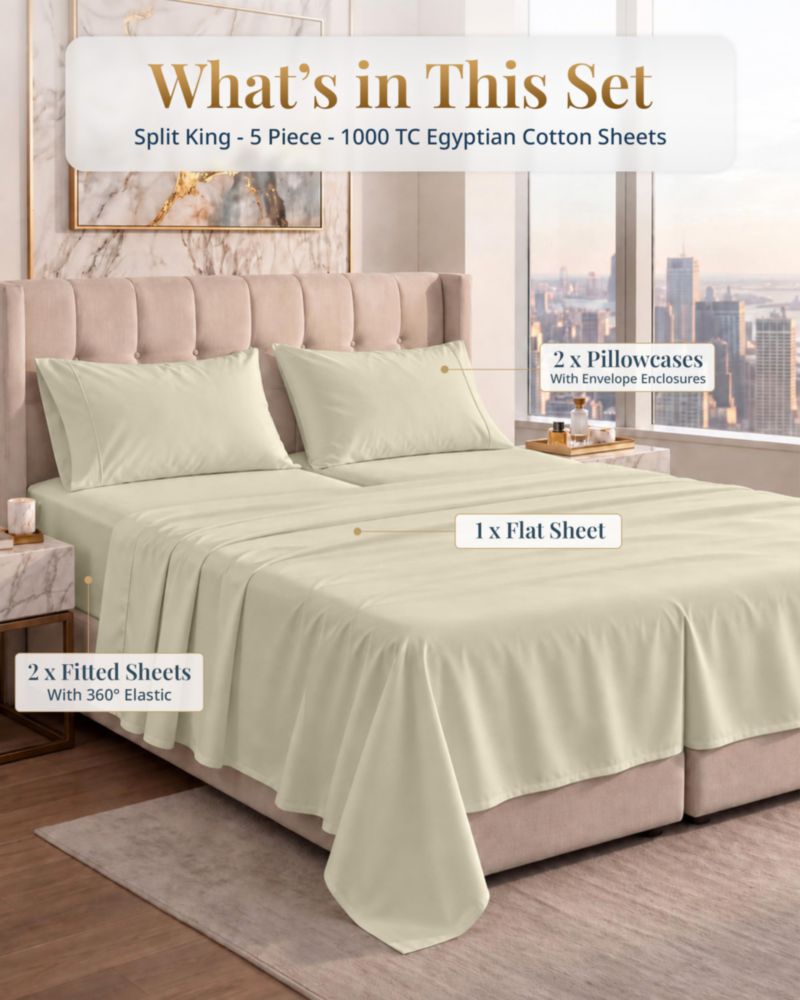 Juego de sábanas LANE LINEN Twin XL Split King Satén