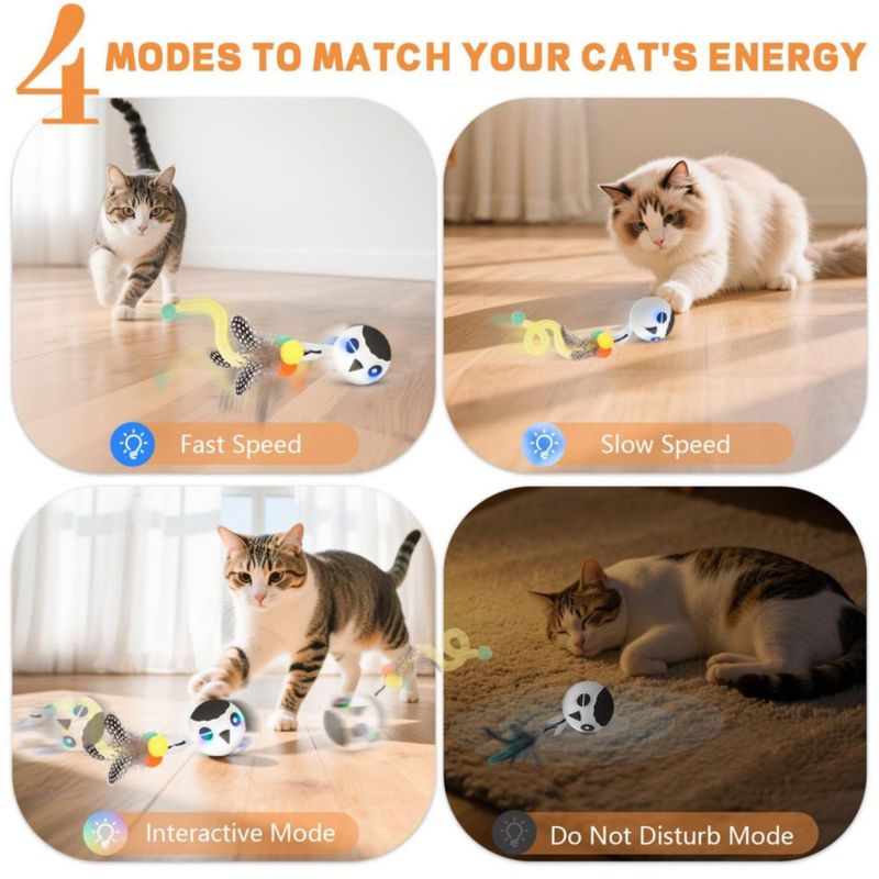 Pelota para Gato KiwiLove con Sensor de Movimiento 3 Velocidades y 4 Sonidos