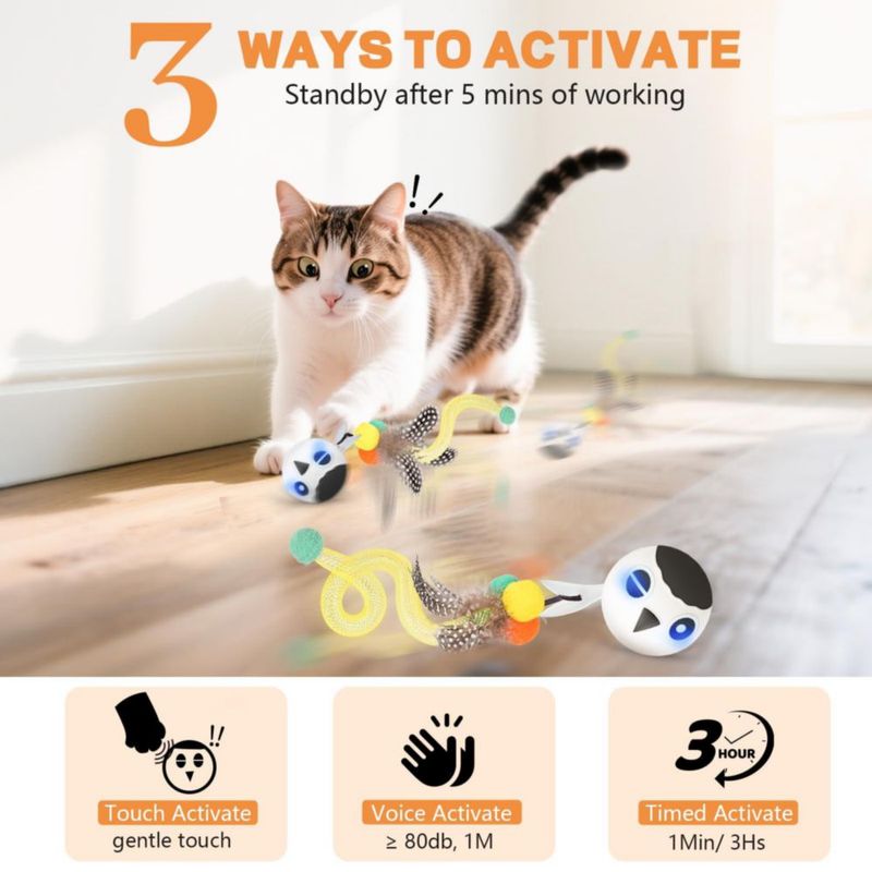 Pelota para Gato KiwiLove con Sensor de Movimiento 3 Velocidades y 4 Sonidos