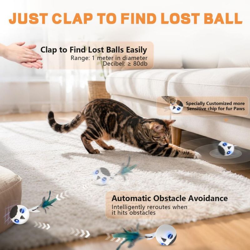 Pelota para Gato KiwiLove con Sensor de Movimiento 3 Velocidades y 4 Sonidos