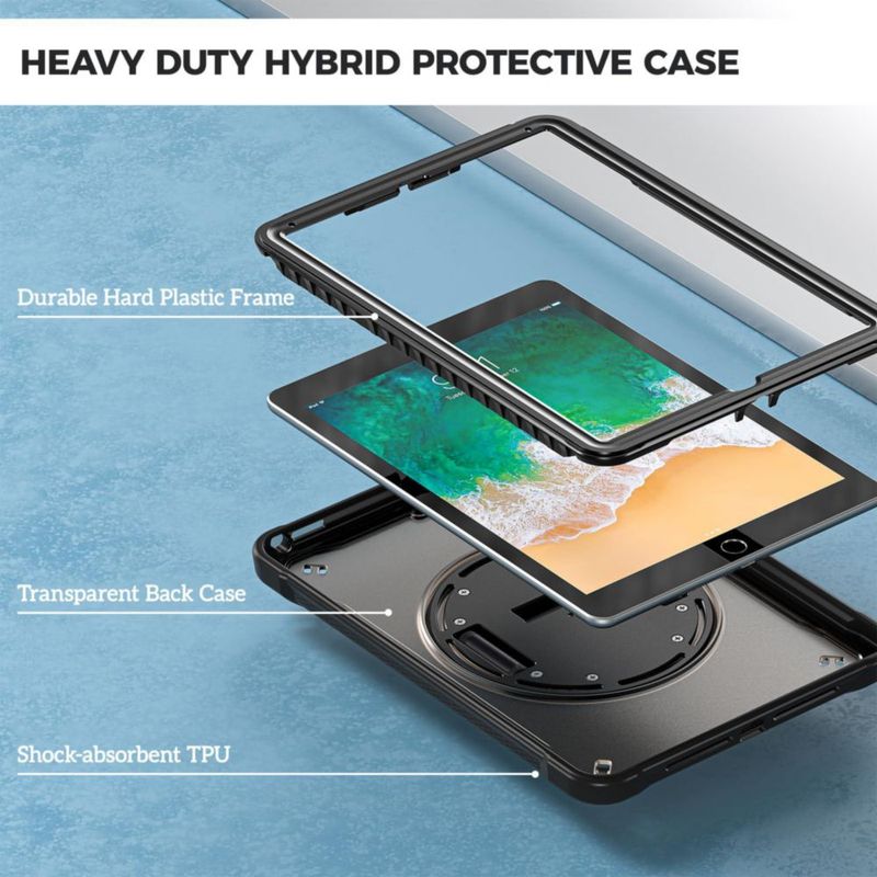 Funda ProCase para iPad 9.7" Resistente con Soporte giratorio 360° y Correa