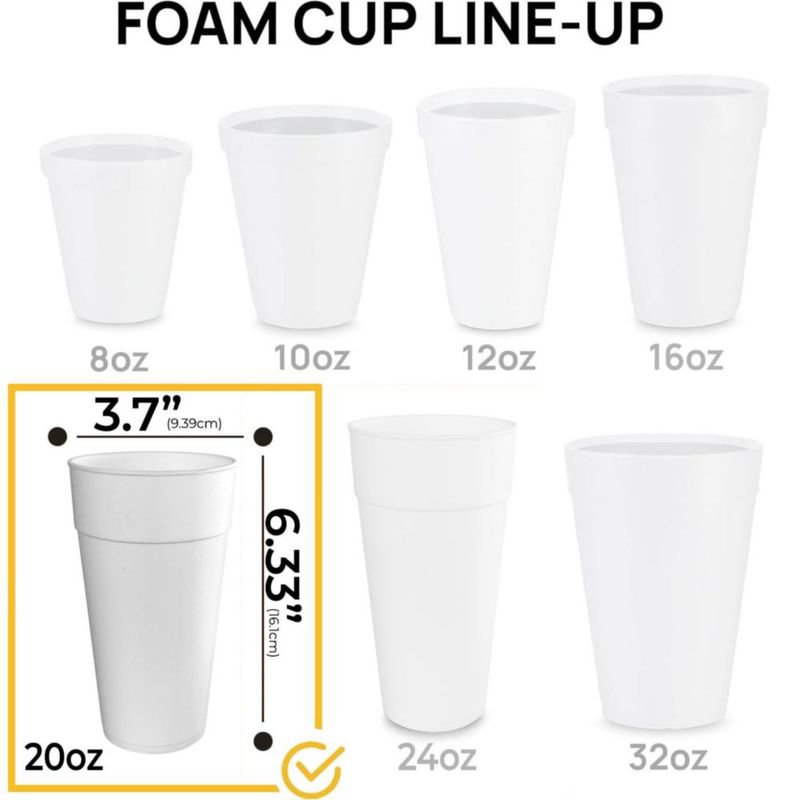 Vaso desechable Shop Square 591 ml paquete de 25 con tapas