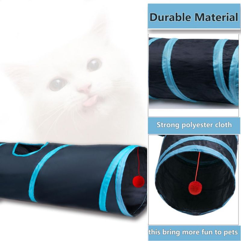 Túnel Plegable de 2 Vías para Gatos de Interior Deofun