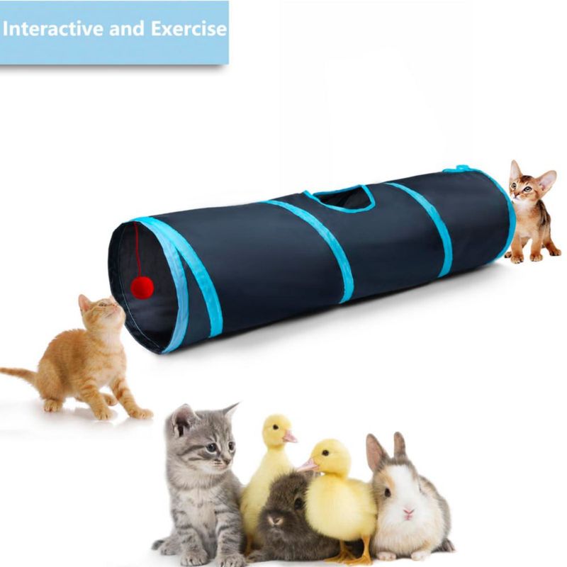 Túnel Plegable de 2 Vías para Gatos de Interior Deofun