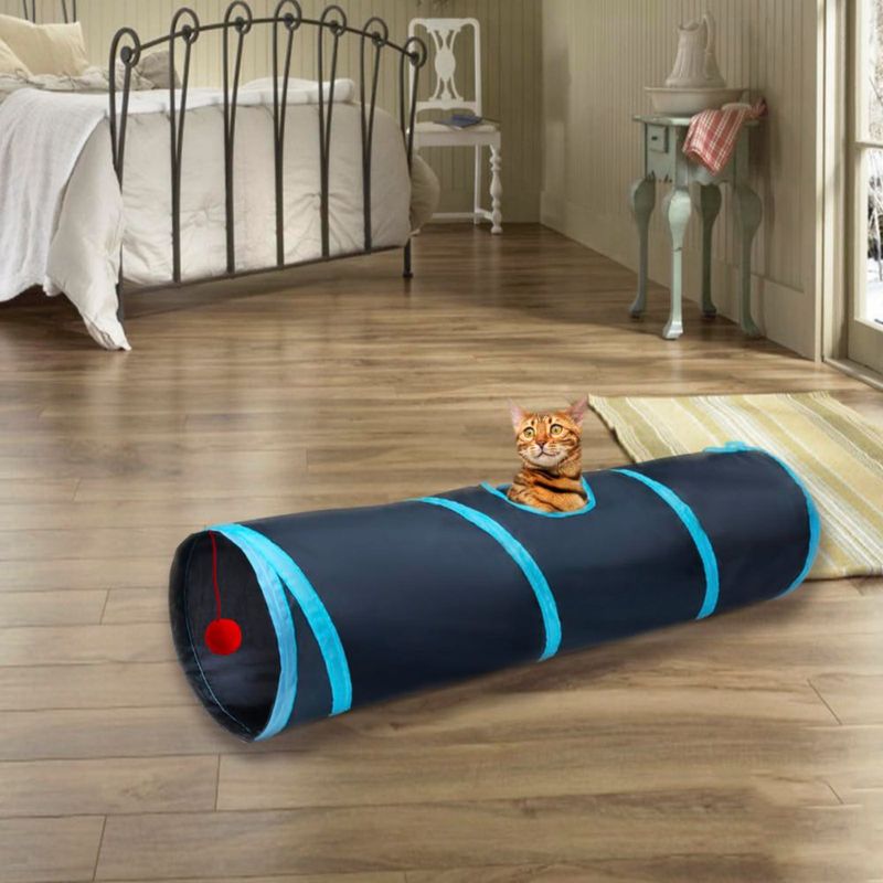 Túnel Plegable de 2 Vías para Gatos de Interior Deofun
