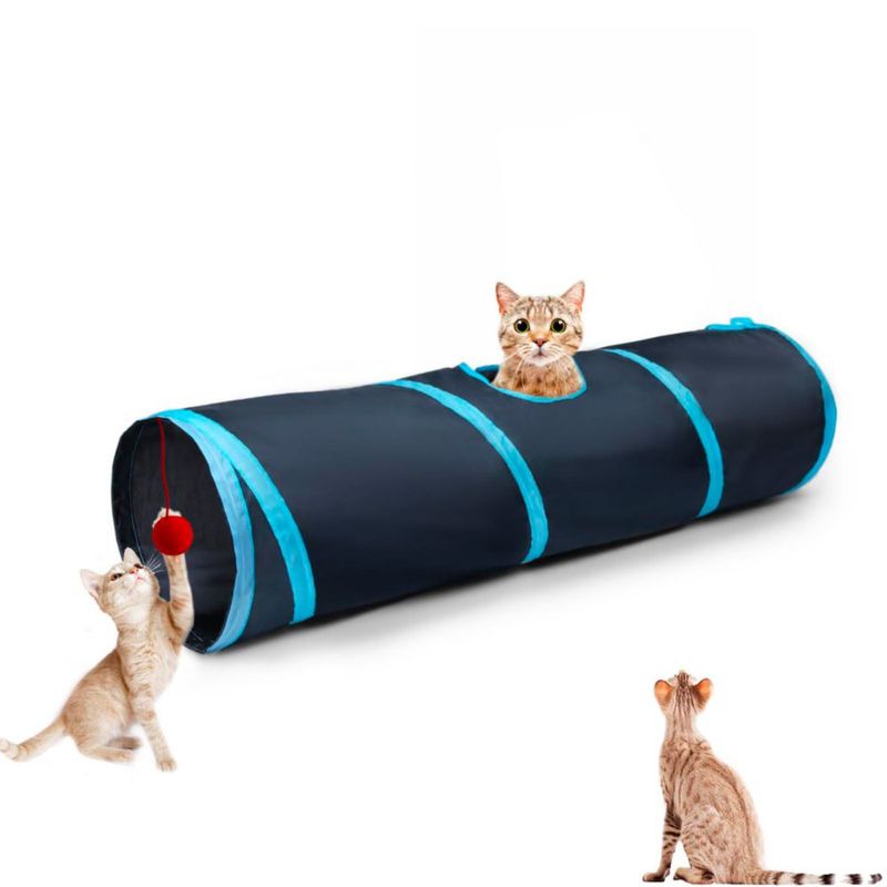 Túnel Plegable de 2 Vías para Gatos de Interior Deofun