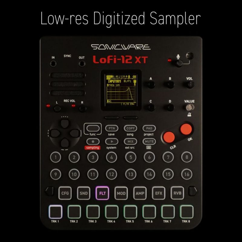 Muestreador SONICWARE Lofi-12 XT 12/24kHz Secuenciador de 8 pistas