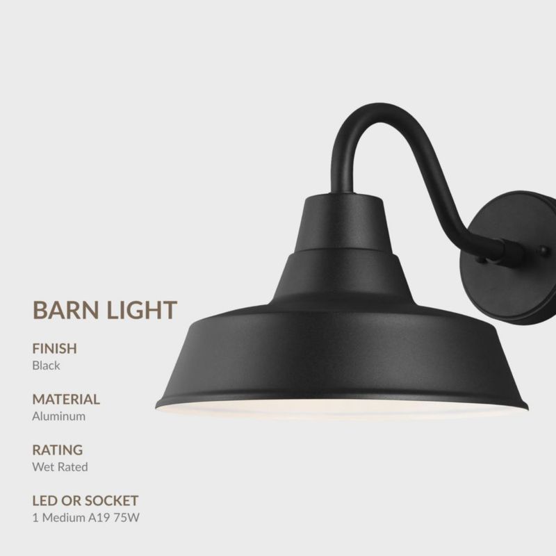 Farol de Pared Generation Lighting 27 cm Negro 1 Lámpara
