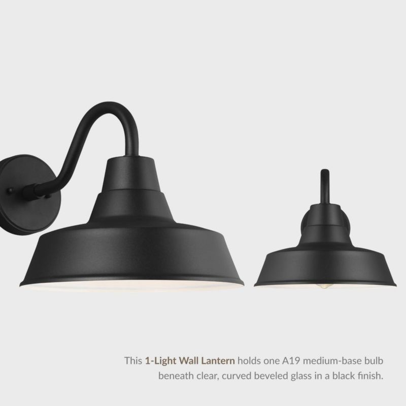Farol de Pared Generation Lighting 27 cm Negro 1 Lámpara