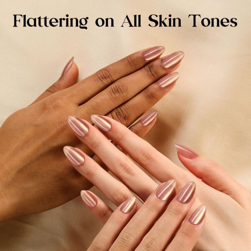 Uñas postizas adhesivas beetles Gel Polish - forma almendra brillante