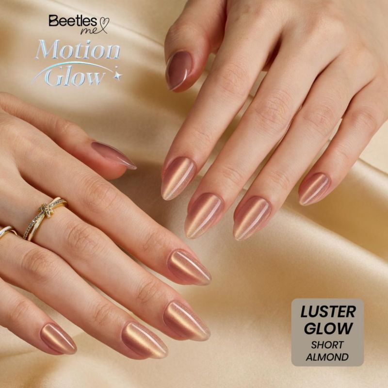 Uñas postizas adhesivas beetles Gel Polish - forma almendra brillante