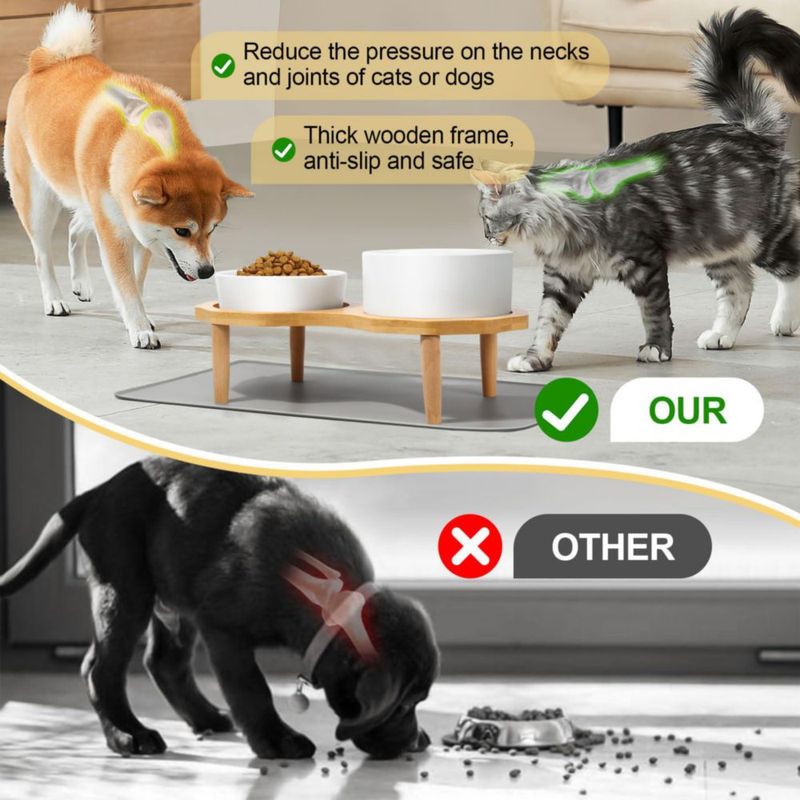 Juego de cuencos para perros YUNLINLI 16 cm Alimentación lenta cerámica blanco