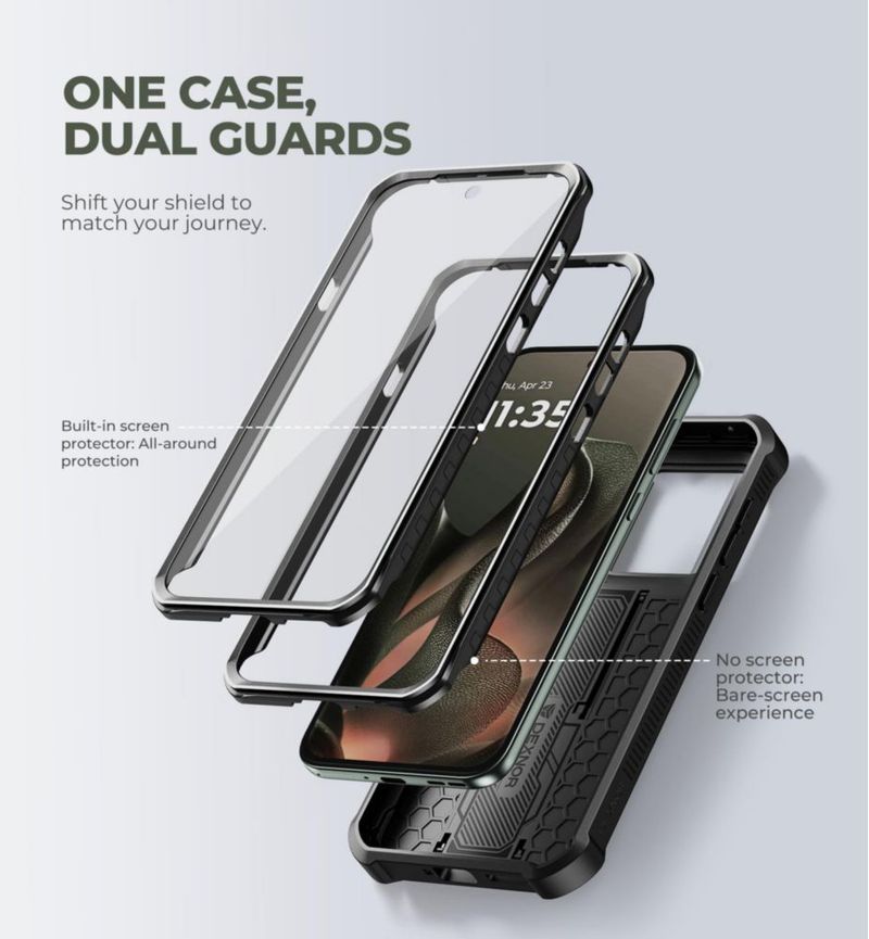 Funda Dexnor para Moto Edge 2026 (63") con soporte plegable - Negra