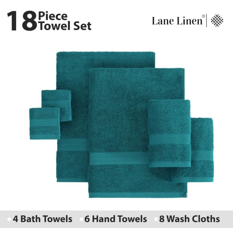 Juego de Toallas LANE LINEN 18 piezas Algodón Sea Port