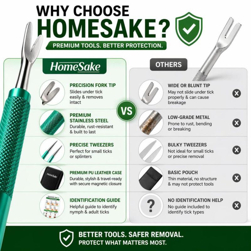 Kit de extracción de garrapatas Homesake 4 unidades para mascotas y personas