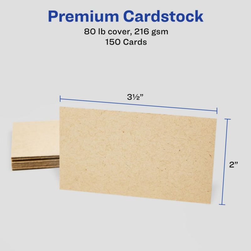 Tarjetas de presentación Avery Kraft Brown 2x3.5 Laser/Inkjet 150