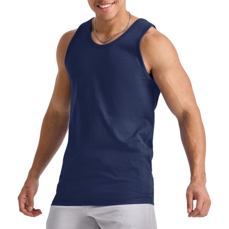 Camiseta sin mangas Hanes 3‑pack color azul marino atlético algodón