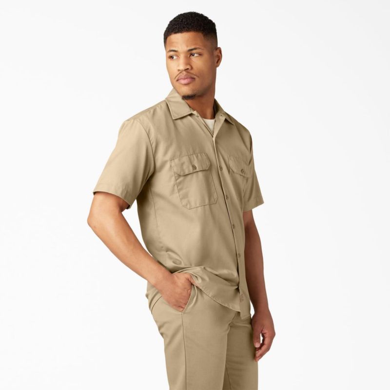 Camisa de Trabajo de Manga Corta Dickies 4X Caqui