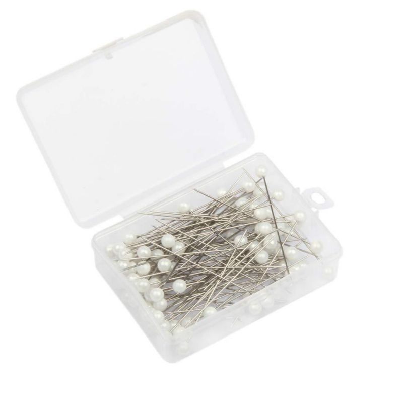 Pasadores para corsage FeiHong 65 cm – Pack de 100 con cabeza de perla sintética