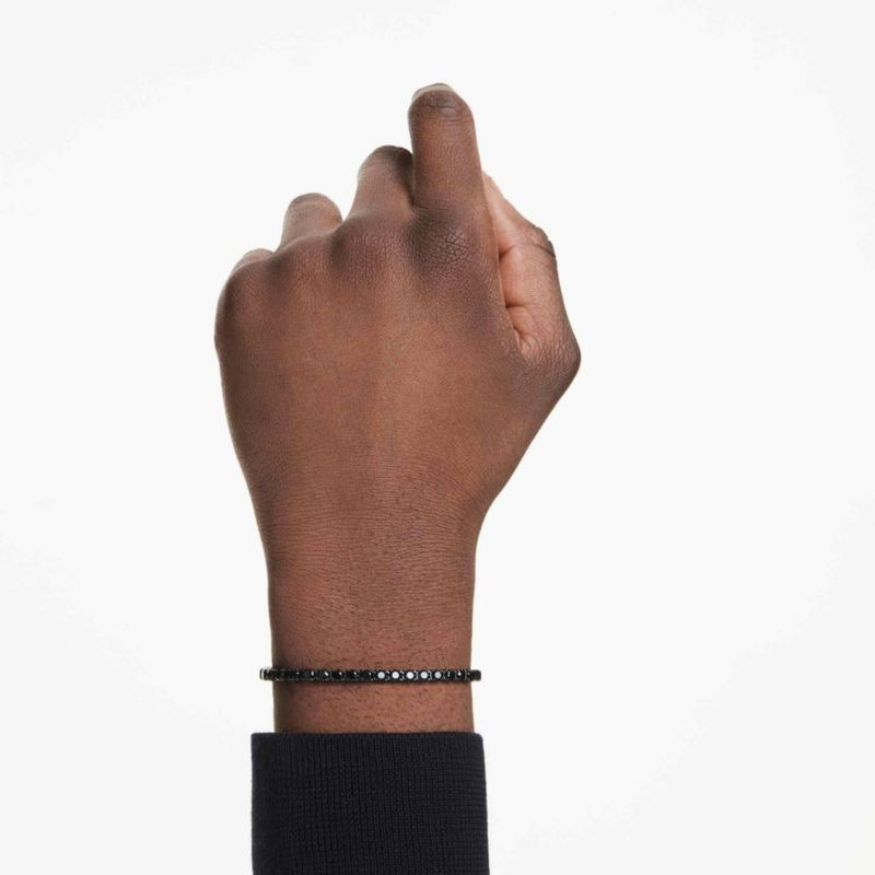 Pulsera Swarovski 17 cm con acabado negro de rutenio