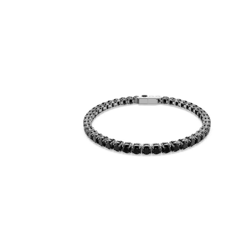 Pulsera Swarovski 17 cm con acabado negro de rutenio