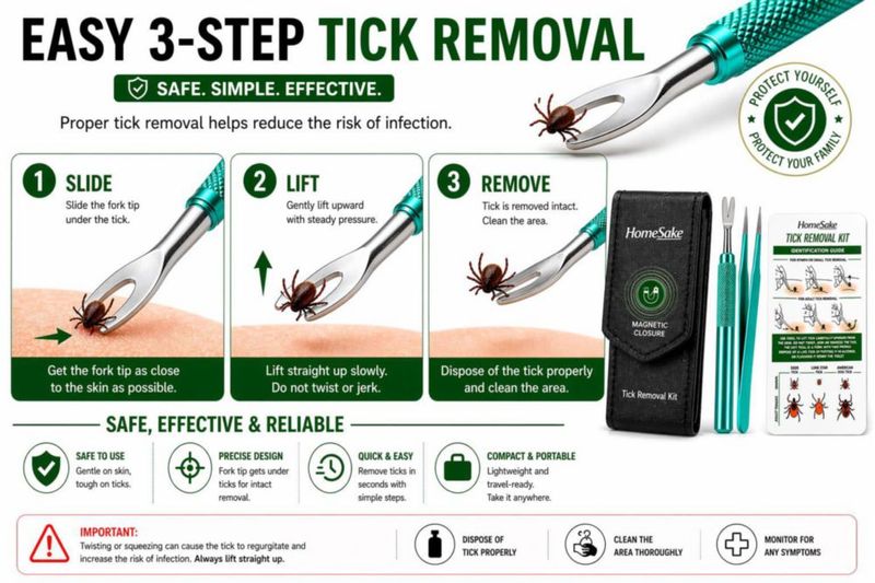Kit Removedor de Garrapatas Homesake 3 Unidades para Uso en Mascotas y Humanos