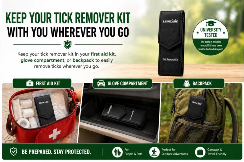 Kit Removedor de Garrapatas Homesake 3 Unidades para Uso en Mascotas y Humanos