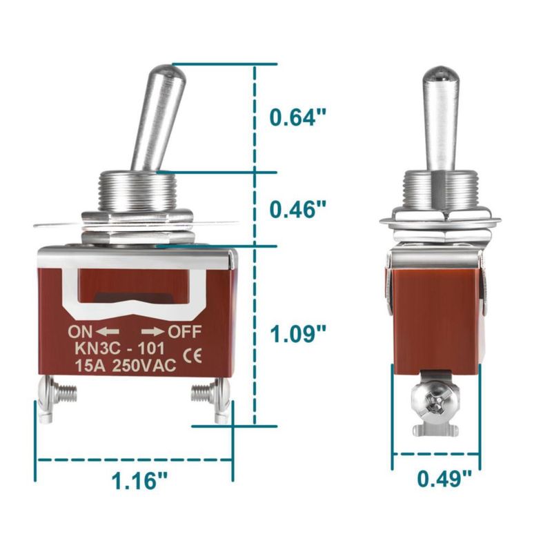 Interruptor de palanca QIATOL 30A 12V DC 2 unidades 2 pines SPST