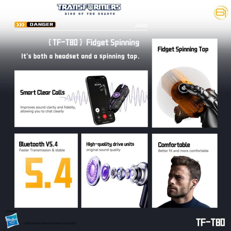 Auriculares inalámbricos Transformers Megatron TF‑T80 Bluetooth