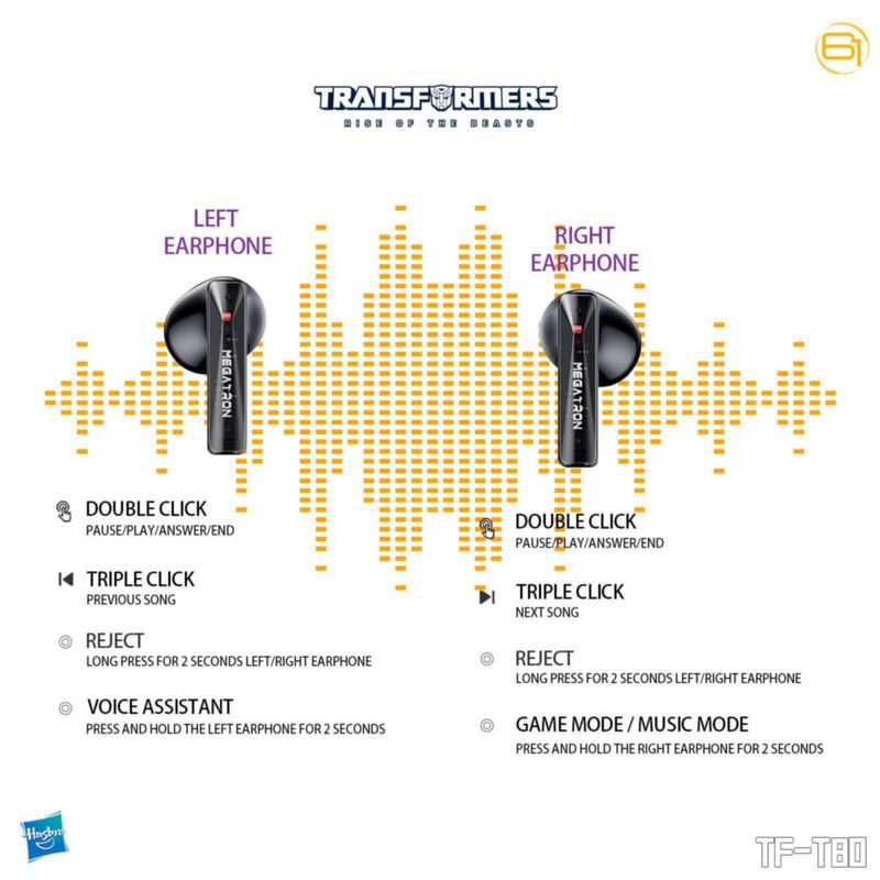 Auriculares inalámbricos Transformers Megatron TF‑T80 Bluetooth