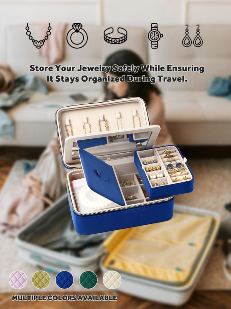 Organizador de Joyería de Viaje Lumayina en Terciopelo con Espejo