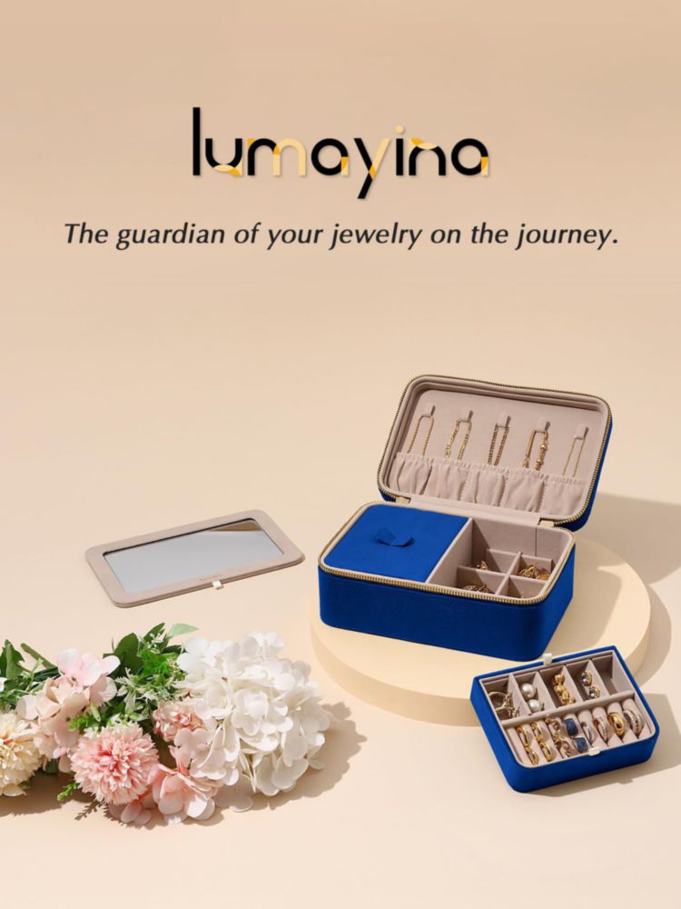 Organizador de Joyería de Viaje Lumayina en Terciopelo con Espejo
