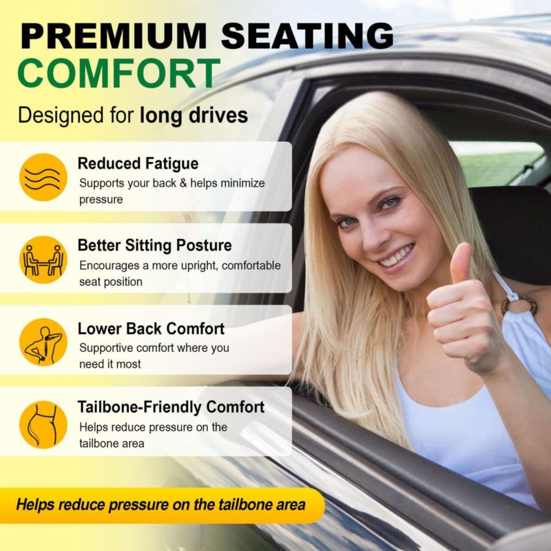Cojín para asiento de coche kingphenix de 3 piezas espuma viscoelástica color marrón