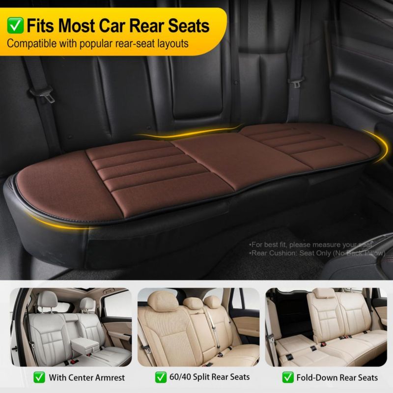Cojín para asiento de coche kingphenix de 3 piezas espuma viscoelástica color marrón