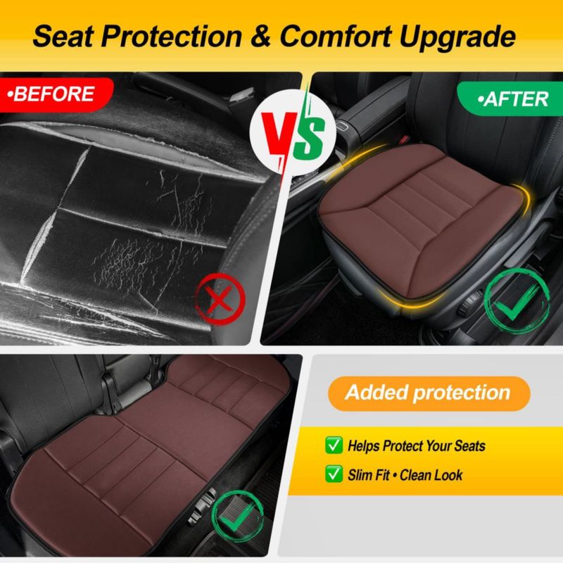 Cojín para asiento de coche kingphenix de 3 piezas espuma viscoelástica color marrón
